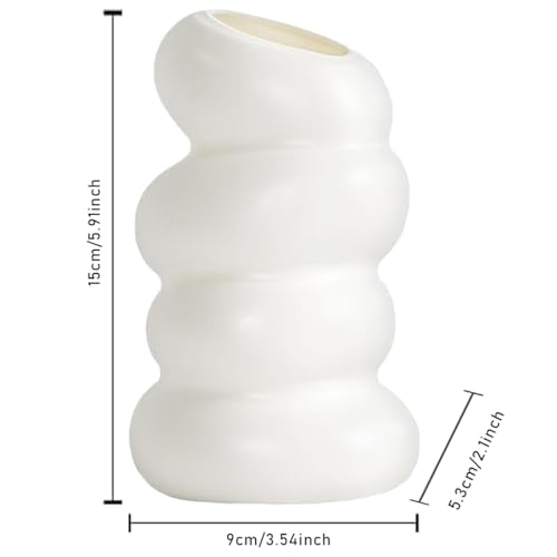 White Flower Vases Plastic Spiral Vase Modern Fall Minimalist Vase Small Pampas Grass Decorative Vases Flower Arrangement Container for Home Decor Wedding Table Party (1Pcs)
