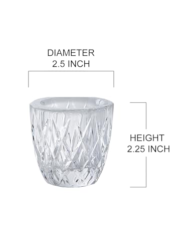 Serene Spaces Living 2.5" Elegant Glass Crystal Tea Light Holders for Events and Weddings - size: Twin