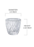 Serene Spaces Living 2.5" Elegant Glass Crystal Tea Light Holders for Events and Weddings - size: Twin