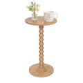 Fultyle Small Side Table, Drink Table for Small Spaces, Modern Martini Table with Solid Wood Leg, Round End Tables Living Room for Bedroom and Office (Rustic Walnut) - color: Rustic Walnut