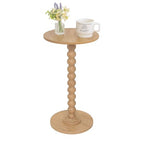 Fultyle Small Side Table, Drink Table for Small Spaces, Modern Martini Table with Solid Wood Leg, Round End Tables Living Room for Bedroom and Office (Rustic Walnut) - color: Rustic Walnut