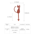 Elegant Cat Metal Garden Stake – Powder-Coated Steel Plant Pick for Pots & Planters, Rustic Indoor/Outdoor Decorative Accent