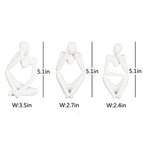 Asng Resin Thinker Style Abstract Sculpture Statue Collectible Figurines Home Office Bookshelf Desktop Decor (White,Think Deeply, Small) - color: White,think Deeply, size: Small