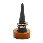 Oirlv Solid Wood Single Ring Display Stand Grey Ring Organizer Holder for Women Gift - color: Single Wood grey