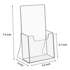 NIUBEE Acrylic Brochure Holder for 4’’ Trifold Pages, 50% Thicker Countertop Acrylic Literature Holder Plastic Flyer Display Stand for Magazine, Pamphlet, Booklets, Menu, Journals, 6 Pack - size: 4" x 6", style: 6 Pack