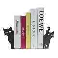 Peeping Cat Bookends Set of - Metal Decorative Book Ends for Shelves with Peekaboo Design, Gift for Cat Lovers, Home Office Desk & Bookshelf Decor