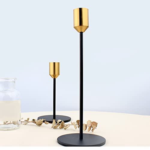 Daily Decoration 2Pcs Metal Candle Holder Antique Modern Candlestick Stand Decorations for Decoring Living Room Dining Room Bedroom Bookshelf Home Wedding