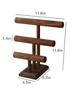Julysky Bracelet Holder Stand, Bracelet Display with 3 Tier,Jewelry Organizer Stand for Necklaces Bangles and Watches(solid wood)