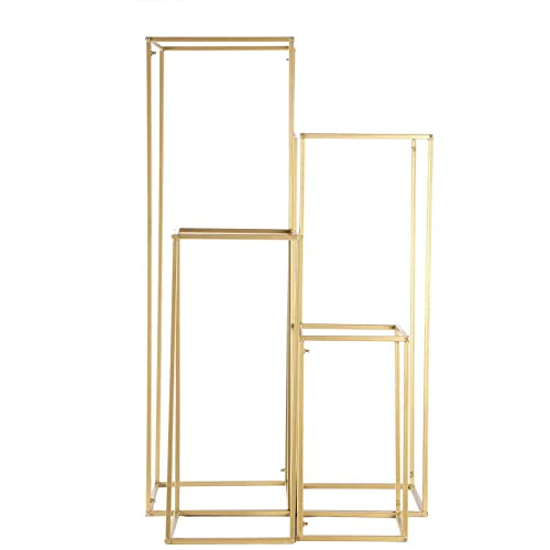 Efavormart Set of 4 Matte Gold Wedding Flower Stand Metal Vase Column Stand Geometric Centerpiece Vase - 16"| 24"| 32"| 40" - color: Gold, size: 4 Pack 16‘’24‘’32‘’40‘’