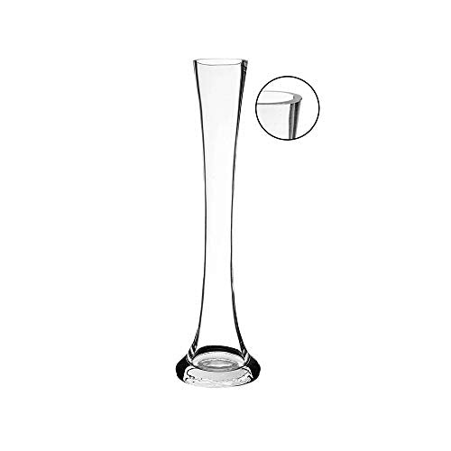 WGV Gathering Bud Vase, Width 3.3", Height 12", Clear Tall Standard Concaved Hurricane Glass Floral Container Centerpiece Planter for Wedding Party Event Home Office Decor, 1 Piece - size: 3.3"x12"H Gathering