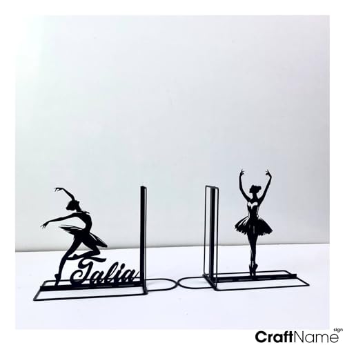 Sports Themed Metal Bookends, Book Ends for Shelves, Office Desk, Cookbook Stand, CD Holder, Magazine Holder for Office Organization, Housewarming Gifts New Home (Ballet Design 01) - color: Ballet Design 01