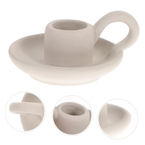 MAGICLULU 2pcs Nordic Ceramic Candle Holder Compact Table Decor for Dining Home Bar Accent with Chic Minimalist Design