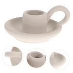 MAGICLULU 2pcs Nordic Ceramic Candle Holder Compact Table Decor for Dining Home Bar Accent with Chic Minimalist Design