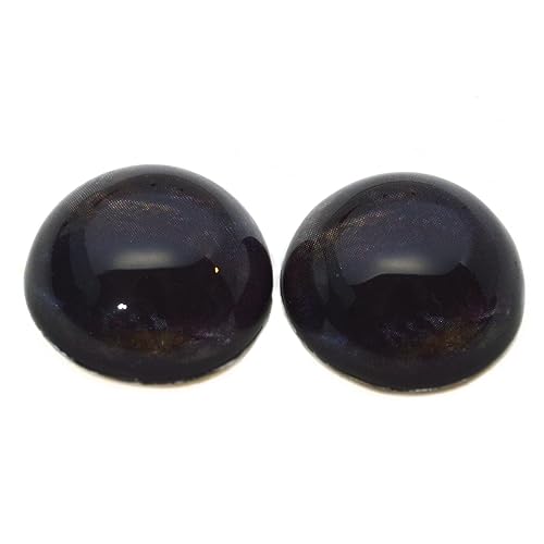 Megan's Beaded Designs High Dome Dark Realistic Deer Half Sphere Glass Eyes | Rounded Black Animal Art Hemisphere Taxidermy Jewelry DIY Sculpture Craft Cabs (30mm) - size: 30mm