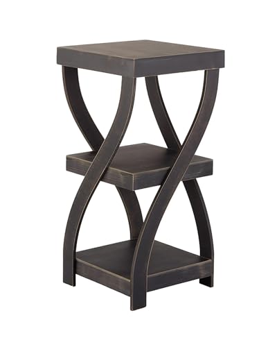 The Lakeside Collection Distressed Twisted Wood Accent Table - Distressed Black - color: Distressed Black