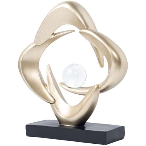 Abstract Sculpture Art Home Decor Accents Modern Decorative Objects for Living Room Shelf Coffee Table TV Stand Cabinet Office Decor Accents (Gold) - color: Gold