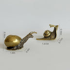 3Pcs Brass Snail Statue Decor, Retro Mini Copper Snail Statue Home Decoration for Living Room and Desk, Outdoor Pond Garden Lawn Decor Landscaping,Landscape Animal Statue
