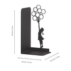 Girl with Balloon Silhouette Bookends, Banksy Arts, Iconic Figure Book Stand, Street Arts, Graffiti Art, Hope Themed Bookend, Decorative Balloon Girl Book Stand, Flying Balloon Girl Book Holder