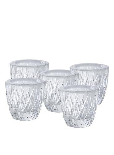 Serene Spaces Living 2.5" Elegant Glass Crystal Tea Light Holders for Events and Weddings Set of 12 - size: Set of 12