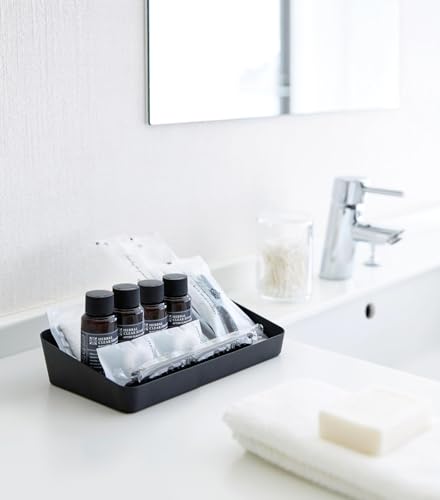 Yamazaki Home Tower Space Saving Vanity Tray - 5.25" X 11.75" - Steel - color: Black, size: 5.3" x 11.8" x 2"