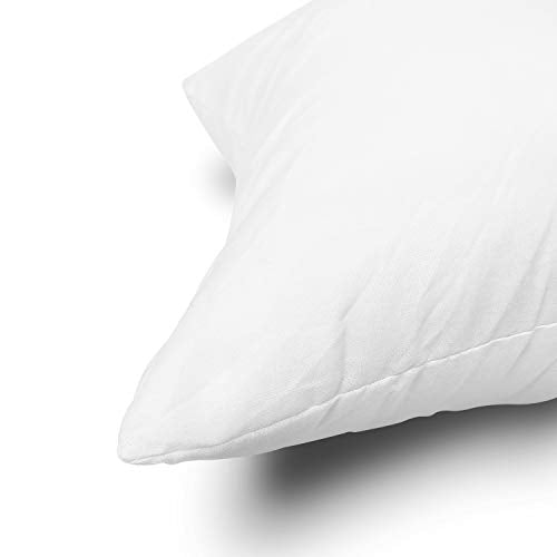 EDOW Throw Pillow Insert, Lightweight Soft Polyester Down Alternative Decorative Pillow, Sham Stuffer, Machine Washable. (White, 18x18)