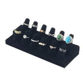 12 Finger Ring Display Stands, Black Velvet 2 Step Ring Organizer, Showcase Display Drawer Storage for Jewelry - size: 12 Fingers