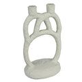 Bloomingville Modern Sculptural Double, Ivory Taper Candle Holder