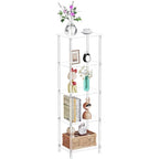 Clear Acrylic Side Table, 15.7" L x 11.8" W x 50.7" H, 5-Tier End Table for Living Room, Small Modern Bedside Tables Nightstand for Bedroom, Home Decor Accent Table - size: 5 Tier 1-Pack