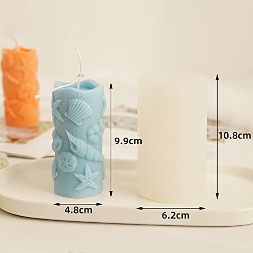 Shell Cylinder Silicone Molds for Resin, Soap & Candle Making - Starfish, Conch, Seafood & More Craft Mold - color: yh-cylinder-shell