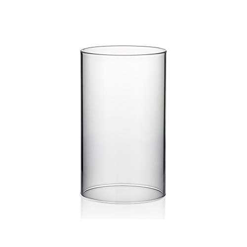 WGVI Hurricane Candle Holder Sleeve, Wide 3.5", Height 6", Clear Glass Cylinder Candleholder, Chimney Tube, Open Ended Candle Shade, 1 Piece - size: 3.5"x6"H