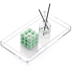 DINGHUO Bathroom Vanity Perfume Tray Acrylic Rectangle Soap Holder for Countertop, Clear Kitchen Sink Organizer for Candle, Jewelry, Keys - 1 Pack - style: Large Acrylic Tray