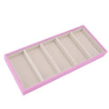 HERCHR Sunglass Organizer, Pink Velvet Glasses Tray 5 Grids Stackable Display Case for Women Glasses Jewelry Display Watch - color: Pink