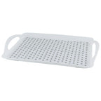 MDLUU Non-Slip Serving Tray with Handles, Food Serving Platter, Set of 2, White - color: White