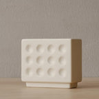 Abstract Square Face Pen Holder, Modern and Minimalistic Desk Accessories (Matte Crème) - color: Matte Crème