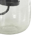 Deco 79 Glass Decorative Candle Holder Candle Stand with Black Metal Accents, Candlestick Holder 6" x 6" x 9", Clear - size: 6" x 6" x 9"