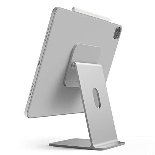 elago Premium iPad Magnetic Stand Designed for iPad Pro 12.9"(5th, 4th Gen), 11"(3rd,2nd Gen), Air 10.9"(5th, 4th Gen), Mini 8.3"(6th Gen, A17 Pro), 10.9"(10th Gen) [Silver] - color: Silver