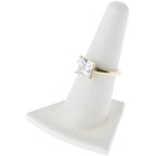 Plymor White Rubber Ring Finger Display, Single on Triangular Base, 2" W x 1.625" D x 2.125" H - color: White