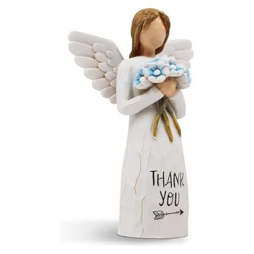 Thank You Gifts for Women, Angel Figurines for Women, Gratitude Gift, Volunteer, Employee, Social Worker, Teacher Appreciation Gifts for Coworkers, Friend, Thank You Gift Hand-Painted Angel Figure - color: Thank You Figurine
