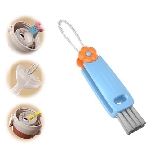 3 in 1 Cup Lid Gap Cleaning Brush, Multifunctional Bottle Brush, Cup Lid Gap Cleaner, Home Kitchen Crevice Cleaning Brush Tools (A-Blue) - color: A-blue