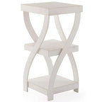 The Lakeside Collection Distressed Twisted Wood Accent Table - Distressed White - color: Distressed White