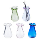 5Pcs Mini Flower Vase 1" Miniature Bud Vases Cat Whisker Vase for Micro Landscape Accessories Decorations Flowers Bud Succulent Holder Tiny Glass Vase DIY Ornament Table Festival Decor