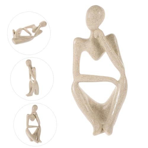 Homoyoyo Thinker Abstract Sculpture Thinker Statue for Living Room Office and Desktop Decor Minimalist Figurine Smooth for Modern Aesthetic Home Decoration