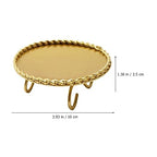 Homoyoyo 2pcs Gold Candle Holders Decorative Candlesticks Iron Pillar Plate Candle Pedestal Candle Stand Table Centerpiece for Led Wax Candles Wedding Dinner Tables (Pack of 2) - size: 10X3.5CM (Pack of 2)