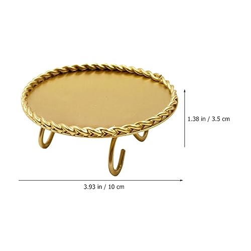 Homoyoyo 2pcs Gold Candle Holders Decorative Candlesticks Iron Pillar Plate Candle Pedestal Candle Stand Table Centerpiece for Led Wax Candles Wedding Dinner Tables (Pack of 2) - size: 10X3.5CM (Pack of 2)