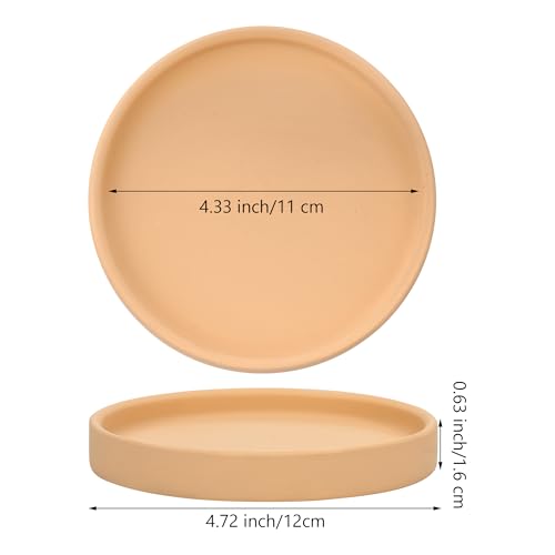 4 Pack Ceramic Plant Saucer Tray 4.72 Inch Round Flower Pot Drip Trays for Indoor Outdoor Plants Succulents
