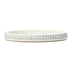Creative Co-Op Round Decorative Wood Tray with Hobnail Edge, White - color: White, style: Tray
