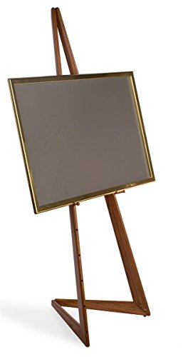 Wooden Display Easel with Height-Adjustable Pegs, Bifold Design, 65 inches Tall - Honey Wheat - color: Honey Wheat