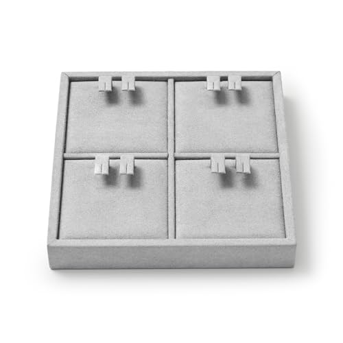 Oirlv Microfiber 4 Slots Jewelry Earring Display Tray Modular Customizable Jewelry Tray - style: P13502