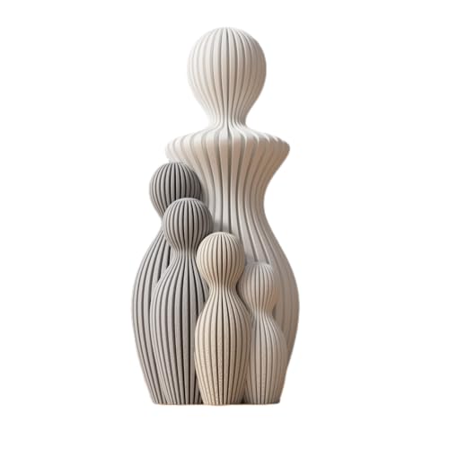 Znet3D “Circle of Care” – Modern Abstract Sculpture of Mother with Four Children – Handmade Minimalist Figurine Set with Custom Color Options Home Decore