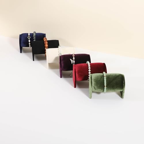 Velvet Watch Display Stand for Selling, Bracelet Storage Organizer for Boutique Store, Woman Jewelry Bangle Holder for Home Decor【Green】 - color: Green